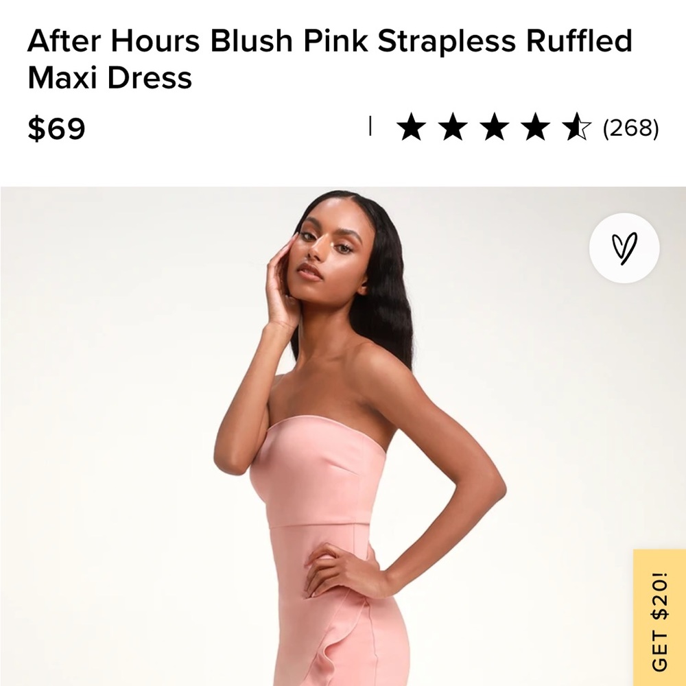 Lulus After Hours Blush Pink Strapless Ruffled Maxi Dress